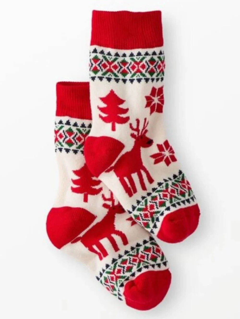 NEW Hanna Andersson Dear Deer Holiday Crew Unisex Toddler Kids Boys Girls Socks